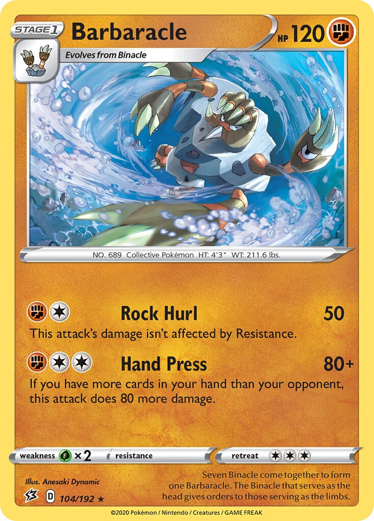 Barbaracle 104/209 — Rebel Clash (English Pokémon TCG card)