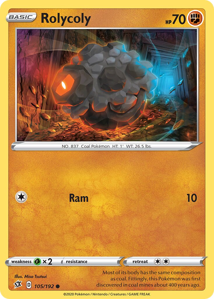 Rolycoly 105/209 — Rebel Clash (English Pokémon TCG card)