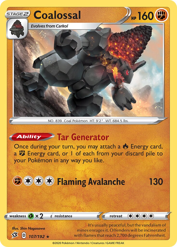 Coalossal 107/209 — Rebel Clash (English Pokémon TCG card)