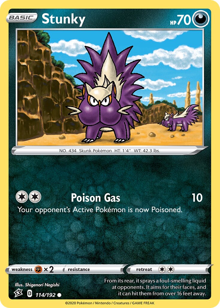Stunky 114/209 — Rebel Clash (English Pokémon TCG card)