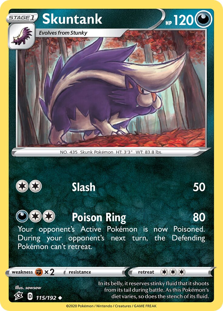 Skuntank 115/209 — Rebel Clash (English Pokémon TCG card)