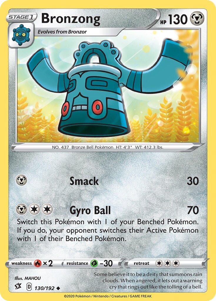 Bronzong 130/209 — Rebel Clash (English Pokémon TCG card)