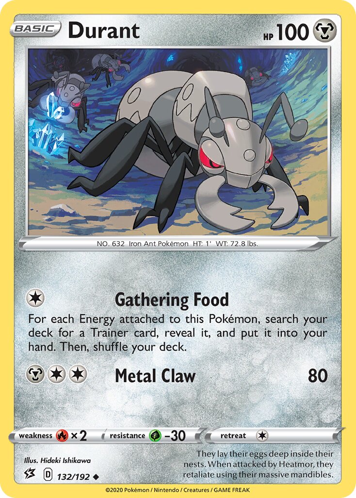 Durant 132/209 — Rebel Clash (English Pokémon TCG card)