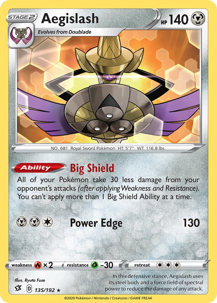 Aegislash 135/209 — Rebel Clash (English Pokémon TCG card)
