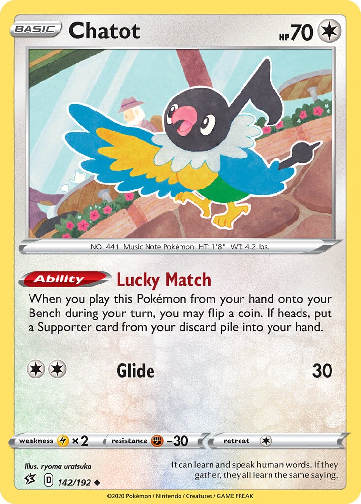 Chatot 142/209 — Rebel Clash (English Pokémon TCG card)