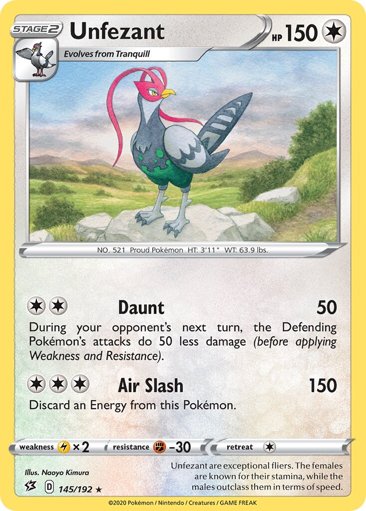 Unfezant 145/209 — Rebel Clash (English Pokémon TCG card)