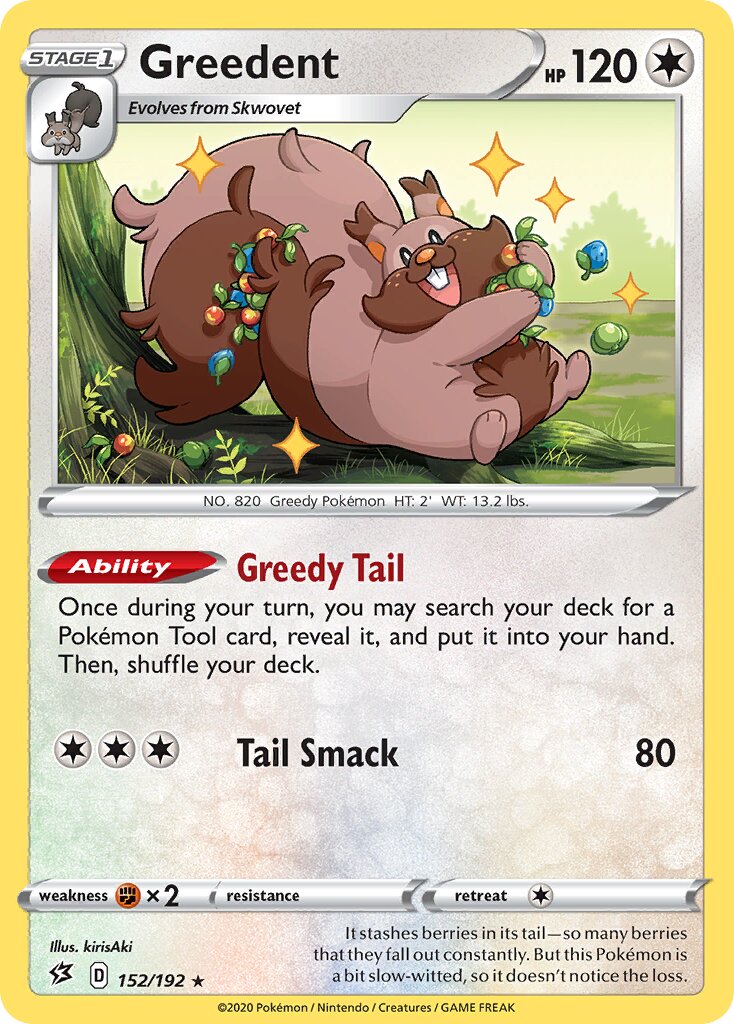 Greedent 152/209 — Rebel Clash (English Pokémon TCG card)