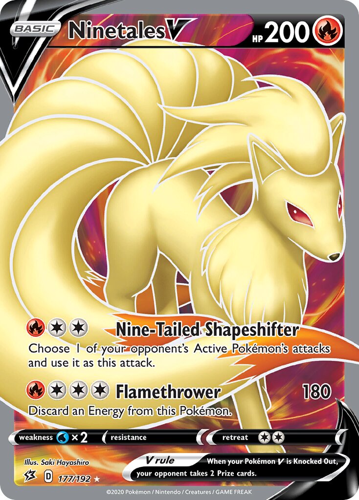 Ninetales V 177/209 — Rebel Clash (English Pokémon TCG card)