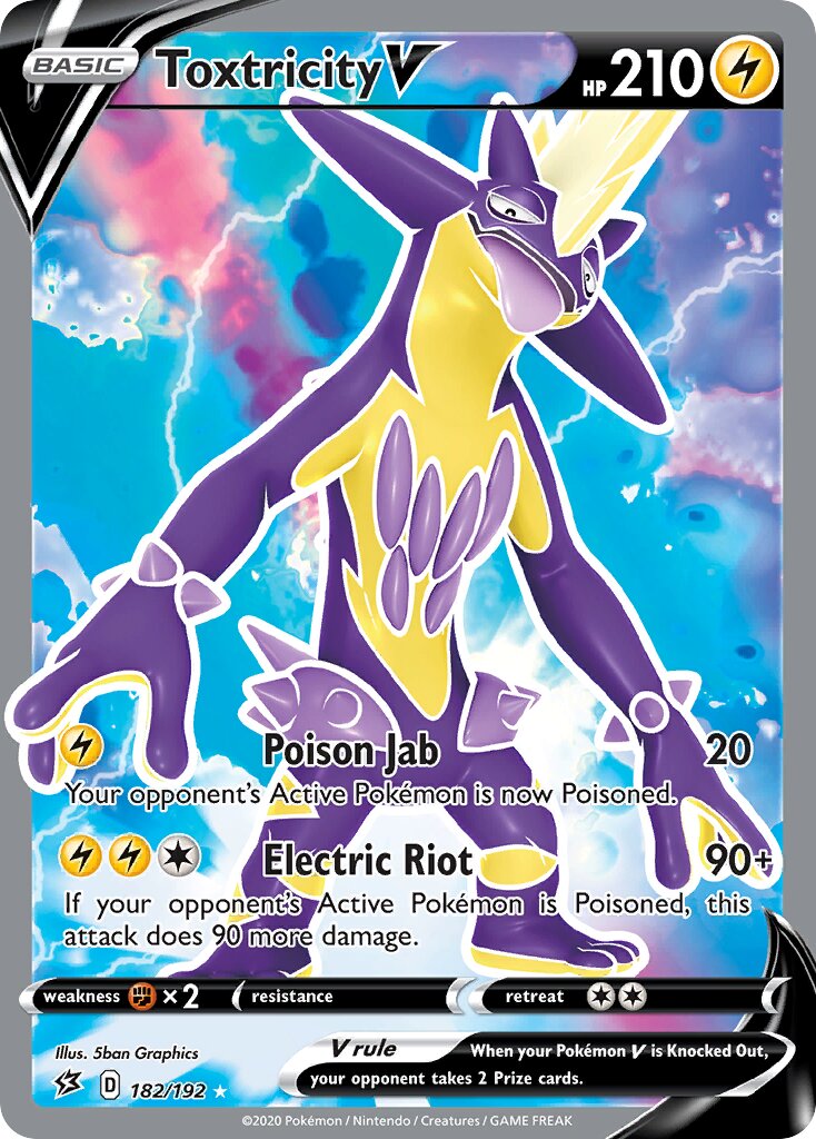 Toxtricity V 182/209 — Rebel Clash (English Pokémon TCG card)
