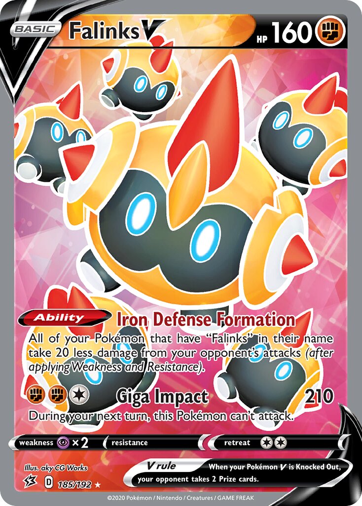 Falinks V 185/209 — Rebel Clash (English Pokémon TCG card)