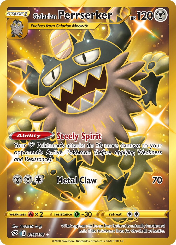 Galarian Perrserker 205/209 — Rebel Clash (English Pokémon TCG card)