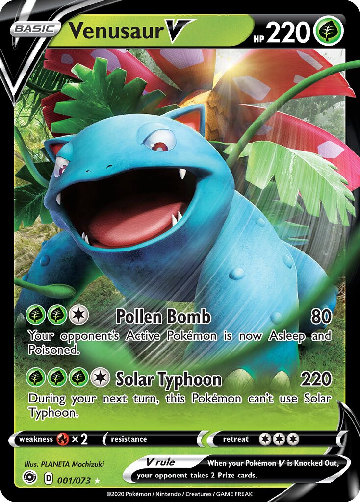 Venusaur V 001/80 — Champion's Path (English Pokémon TCG card)