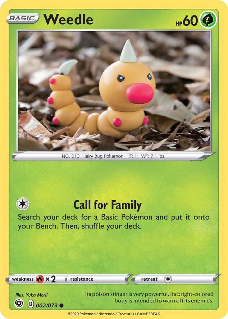 Weedle 002/80 — Champion's Path (English Pokémon TCG card)
