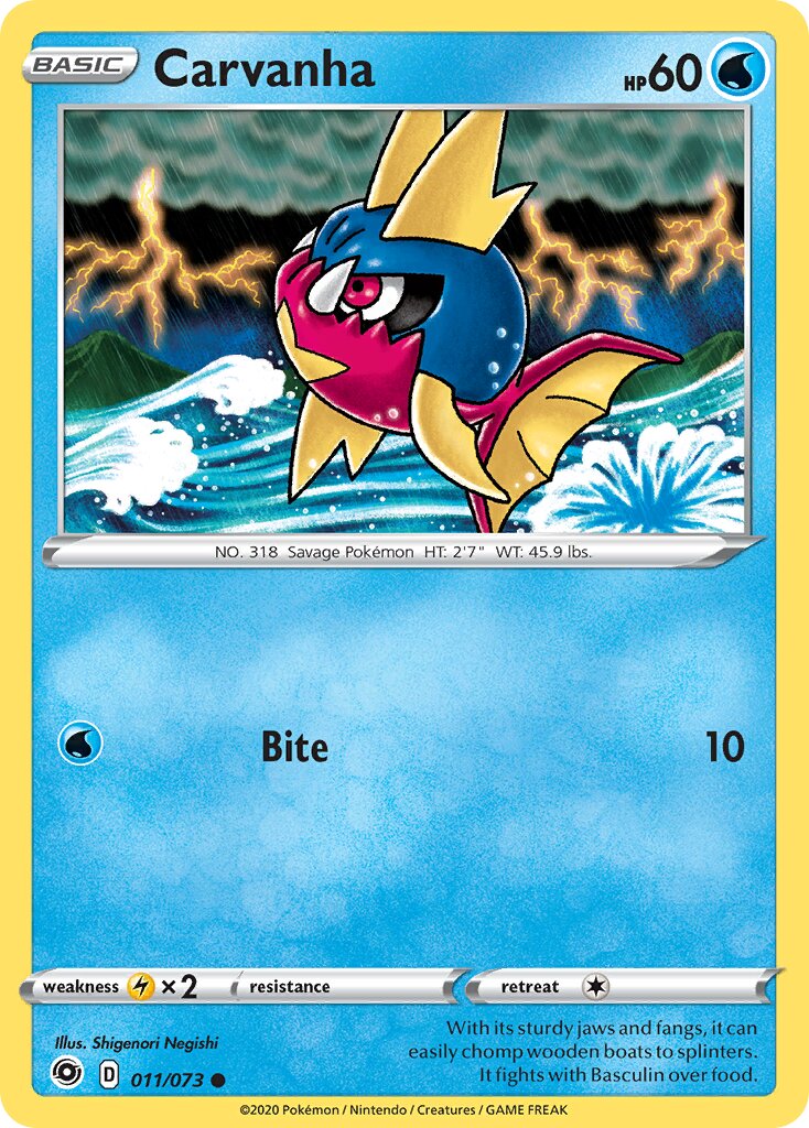 Carvanha 011/80 — Champion's Path (English Pokémon TCG card)