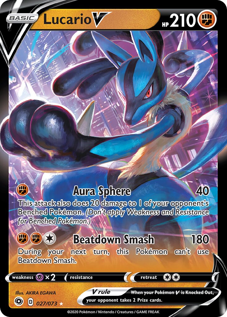 Lucario V 027/80 — Champion's Path (English Pokémon TCG card)