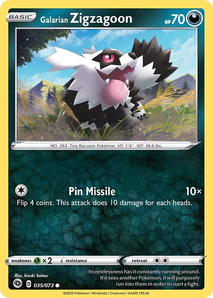 Galarian Zigzagoon 035/80 — Champion's Path (English Pokémon TCG card)