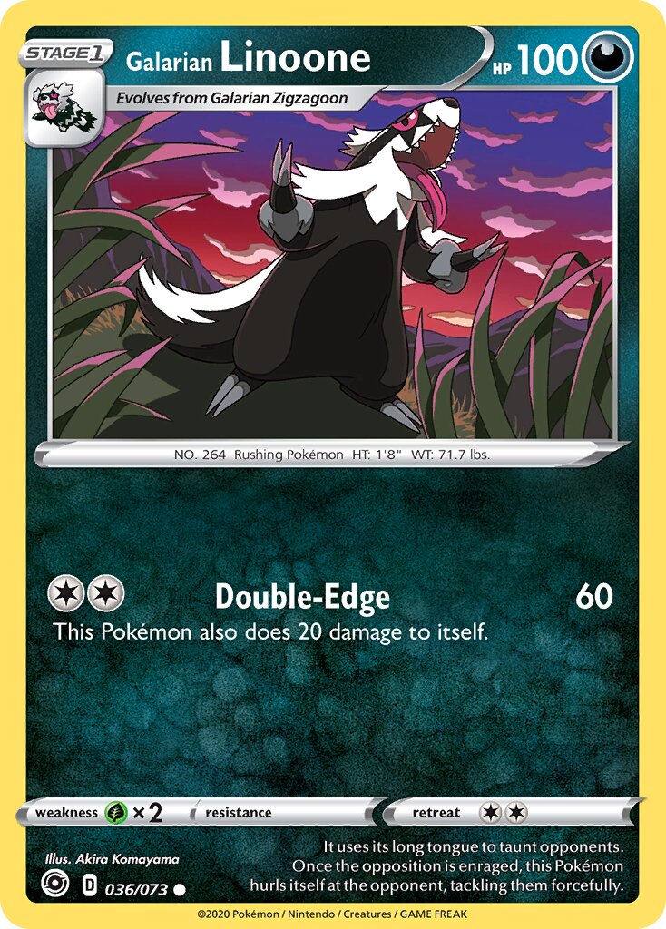 Galarian Linoone 036/80 — Champion's Path (English Pokémon TCG card)