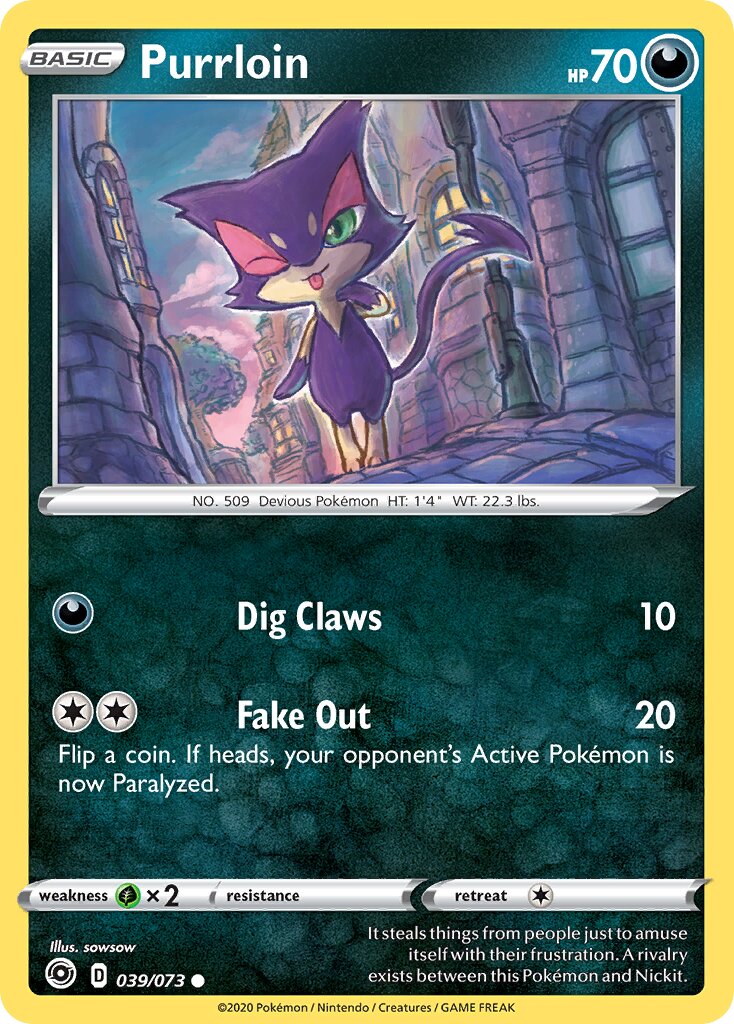 Purrloin 039/80 — Champion's Path (English Pokémon TCG card)