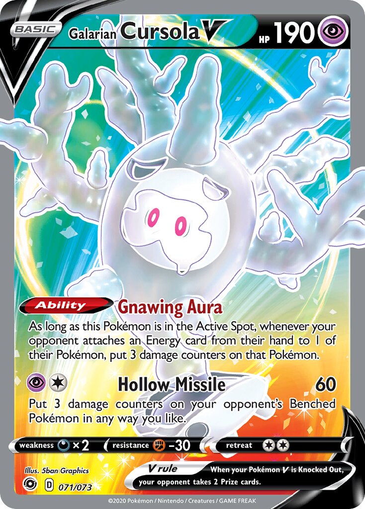 Galarian Cursola V 071/80 — Champion's Path (English Pokémon TCG card)