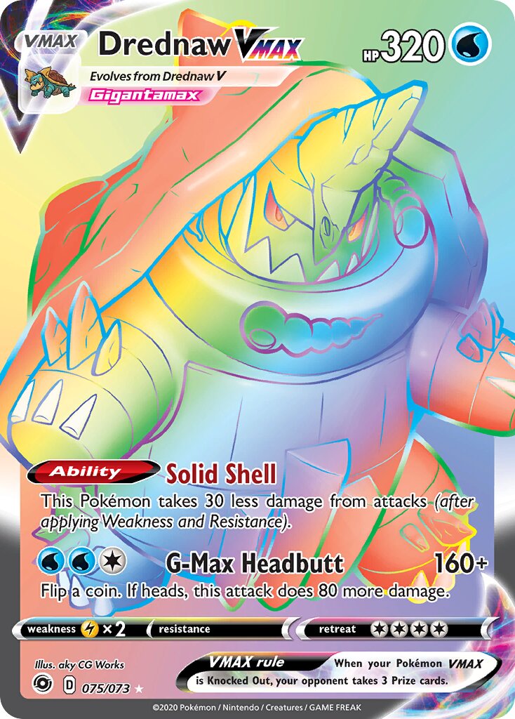 Drednaw VMAX 075/80 — Champion's Path (English Pokémon TCG card)