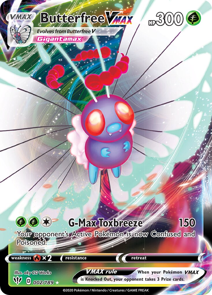 Butterfree VMAX 002/201 — Darkness Ablaze (English Pokémon TCG card)