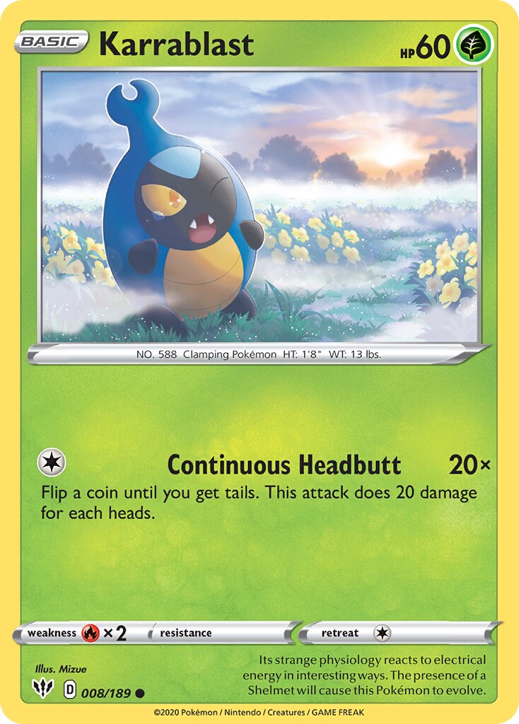 Karrablast 008/201 — Darkness Ablaze (English Pokémon TCG card)
