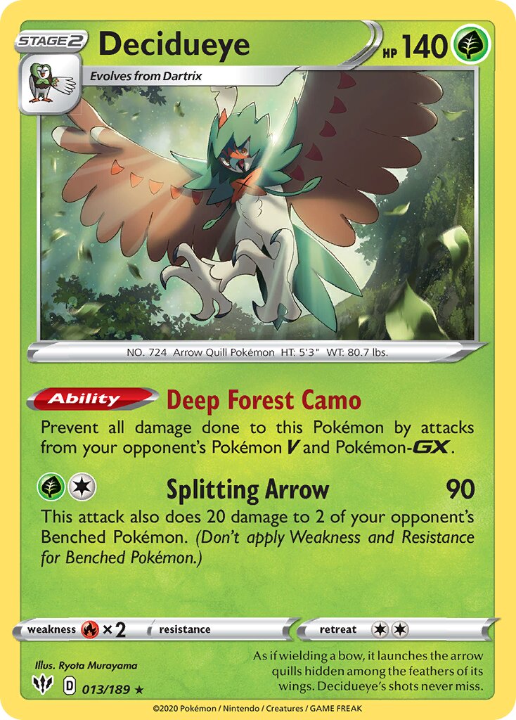 Decidueye 013/201 — Darkness Ablaze (English Pokémon TCG card)