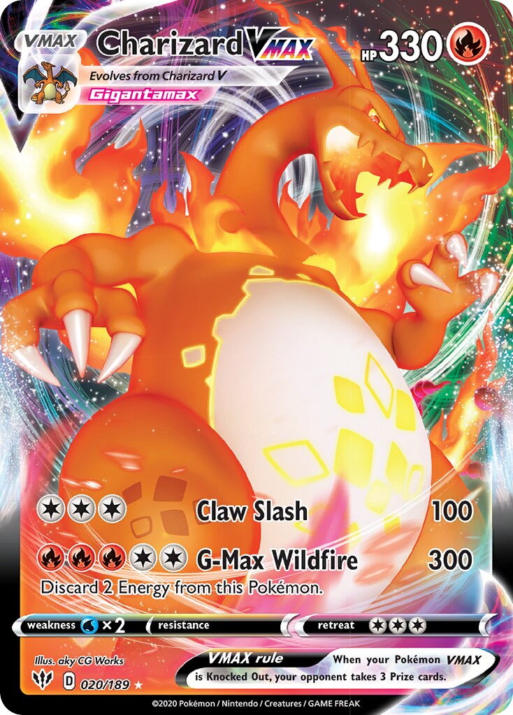 Charizard VMAX 020/201 — Darkness Ablaze (English Pokémon TCG card)