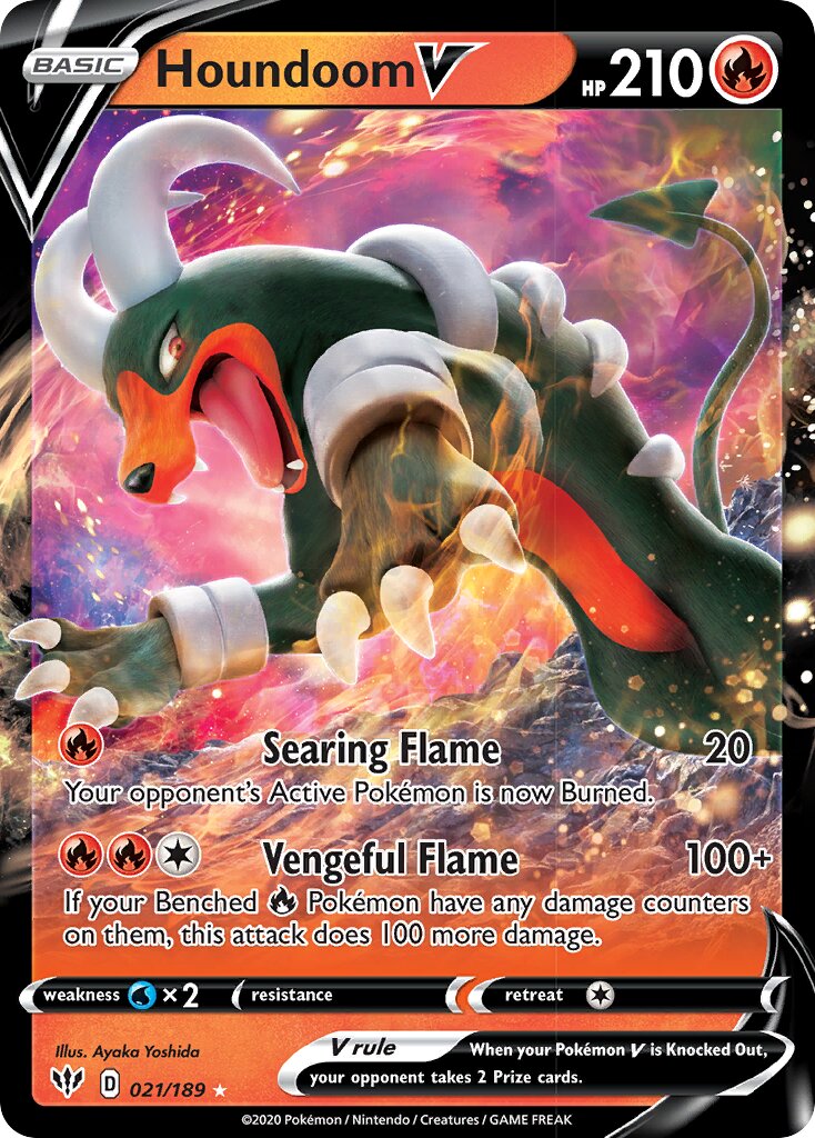Houndoom V 021/201 — Darkness Ablaze (English Pokémon TCG card)