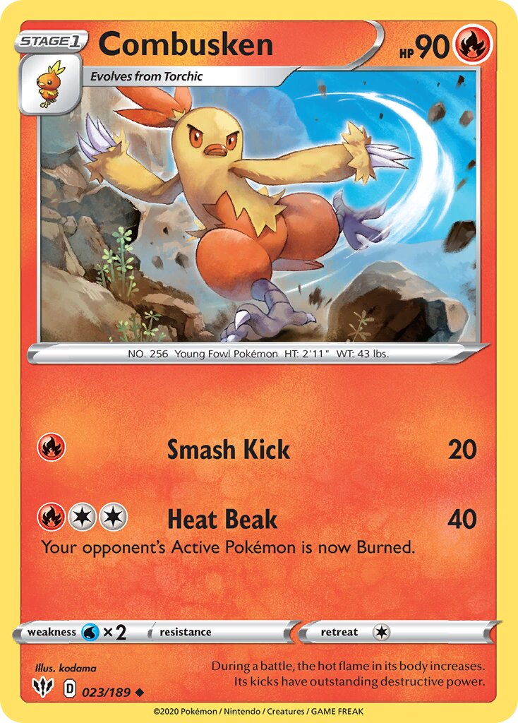 Combusken 023/201 — Darkness Ablaze (English Pokémon TCG card)