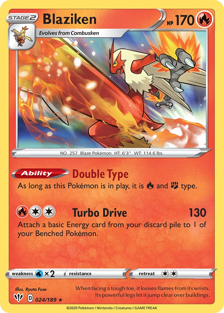 Blaziken 024/201 — Darkness Ablaze (English Pokémon TCG card)