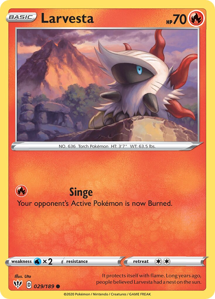 Larvesta 029/201 — Darkness Ablaze (English Pokémon TCG card)