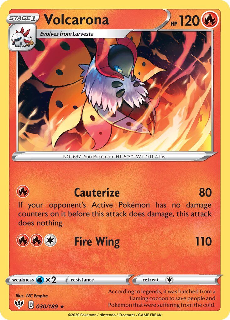 Volcarona 030/201 — Darkness Ablaze (English Pokémon TCG card)