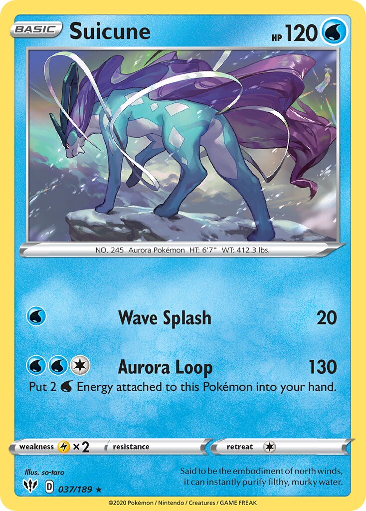 Suicune 037/201 — Darkness Ablaze (English Pokémon TCG card)