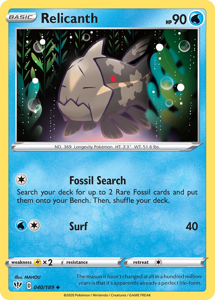 Relicanth 040/201 — Darkness Ablaze (English Pokémon TCG card)