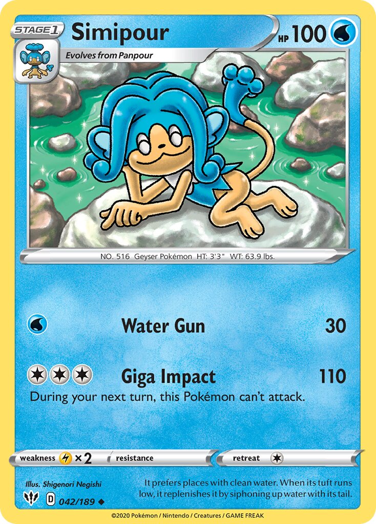 Simipour 042/201 — Darkness Ablaze (English Pokémon TCG card)