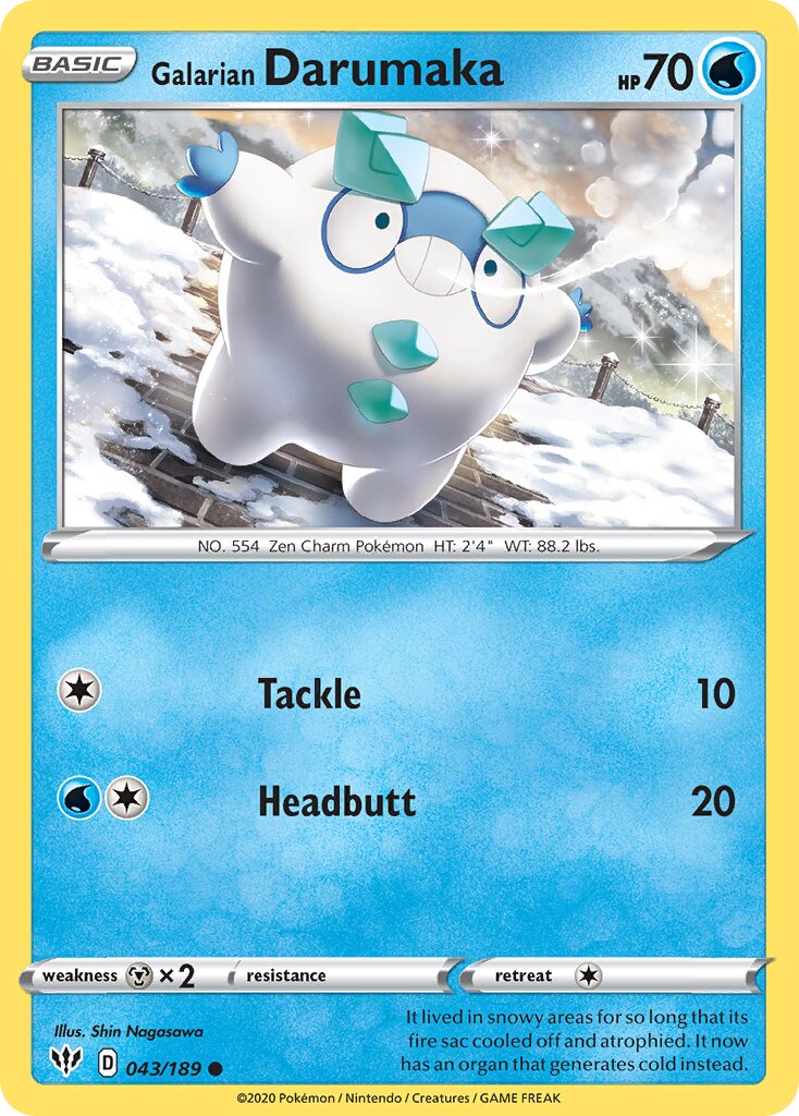 Galarian Darumaka 043/201 — Darkness Ablaze (English Pokémon TCG card)