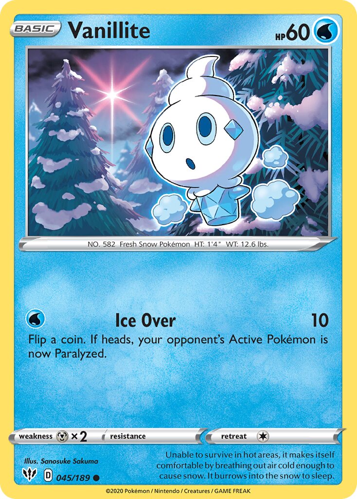 Vanillite 045/201 — Darkness Ablaze (English Pokémon TCG card)