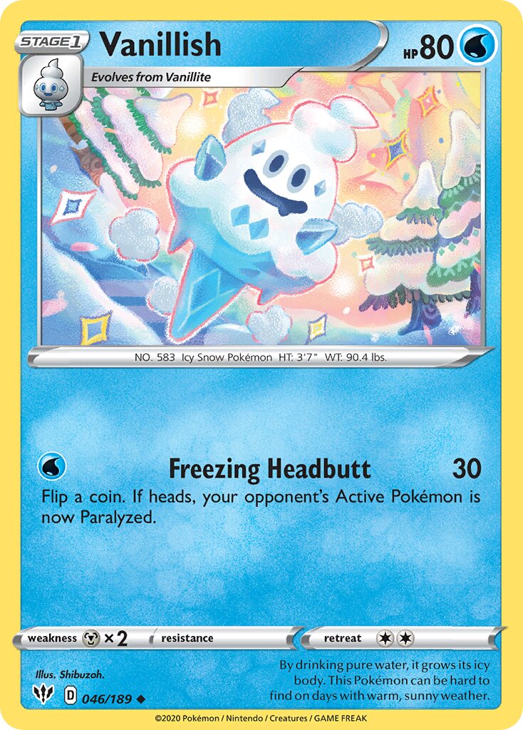 Vanillish 046/201 — Darkness Ablaze (English Pokémon TCG card)