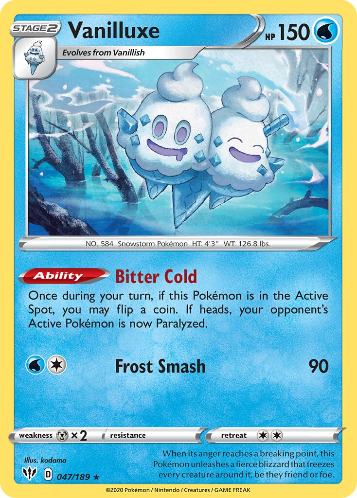 Vanilluxe 047/201 — Darkness Ablaze (English Pokémon TCG card)