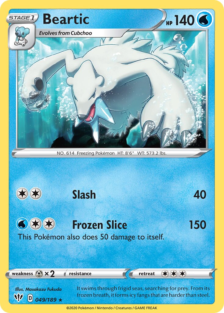 Beartic 049/201 — Darkness Ablaze (English Pokémon TCG card)