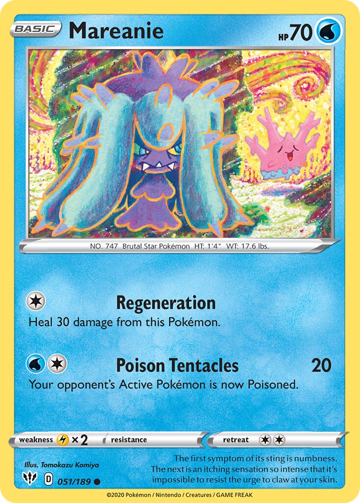 Mareanie 051/201 — Darkness Ablaze (English Pokémon TCG card)