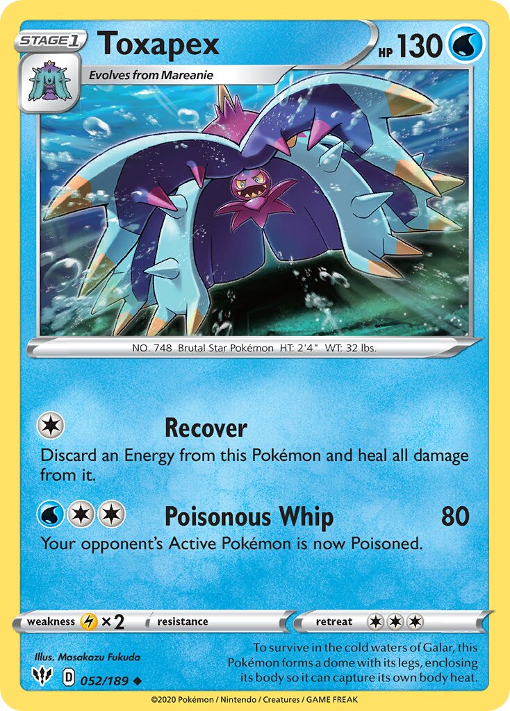 Toxapex 052/201 — Darkness Ablaze (English Pokémon TCG card)