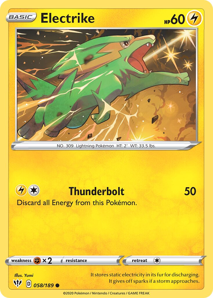 Electrike 058/201 — Darkness Ablaze (English Pokémon TCG card)