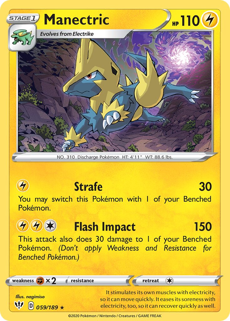 Manectric 059/201 — Darkness Ablaze (English Pokémon TCG card)