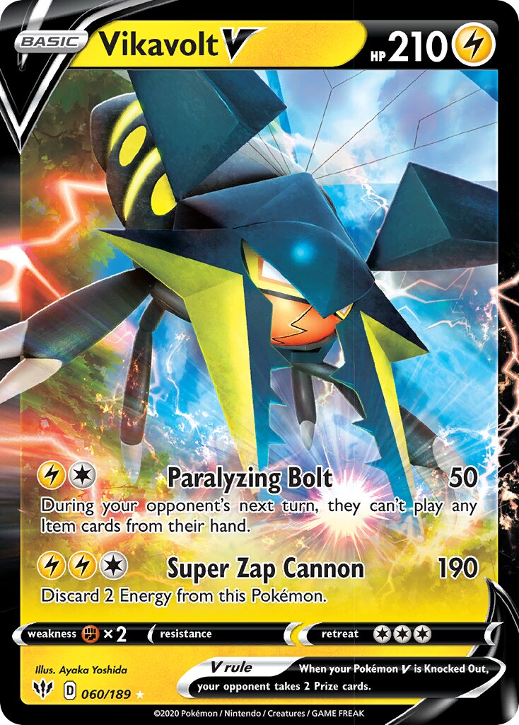 Vikavolt V 060/201 — Darkness Ablaze (English Pokémon TCG card)