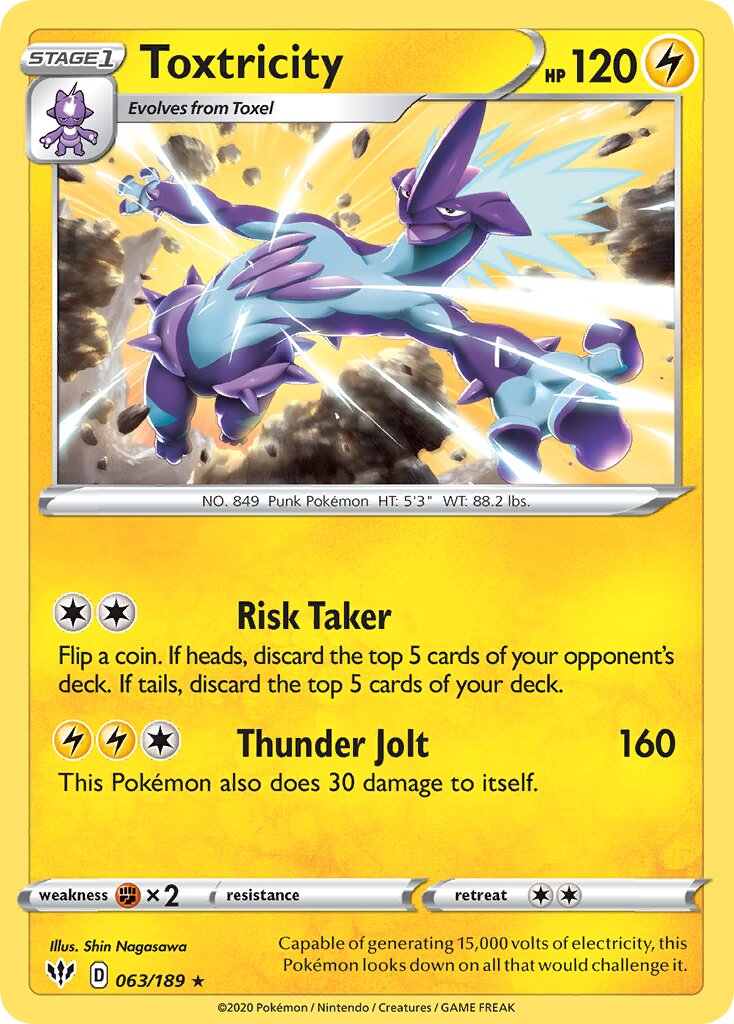 Toxtricity 063/201 — Darkness Ablaze (English Pokémon TCG card)