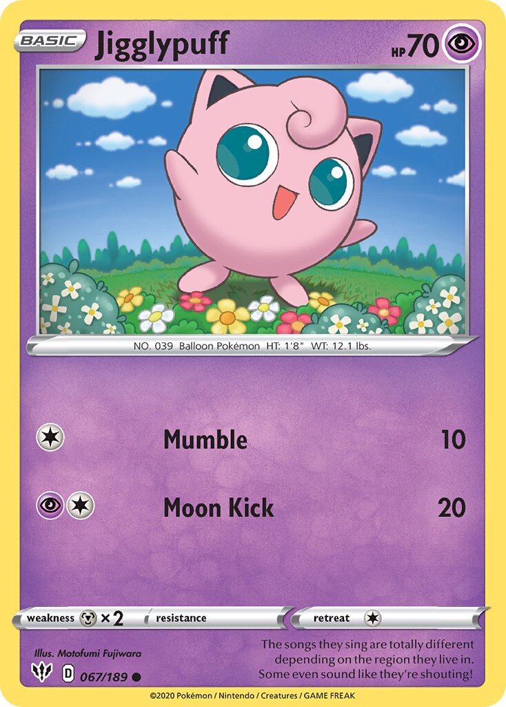 Jigglypuff 067/201 — Darkness Ablaze (English Pokémon TCG card)