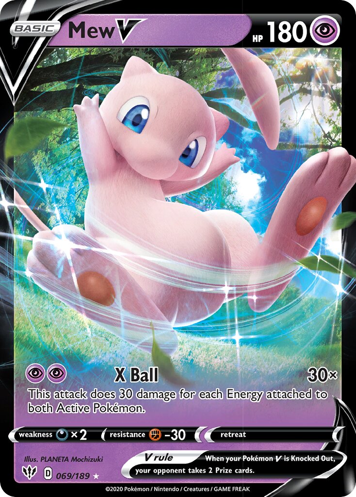 Mew V 069/201 — Darkness Ablaze (English Pokémon TCG card)