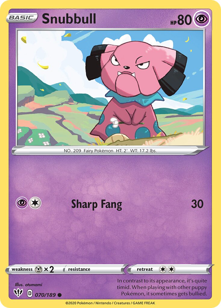 Snubbull 070/201 — Darkness Ablaze (English Pokémon TCG card)